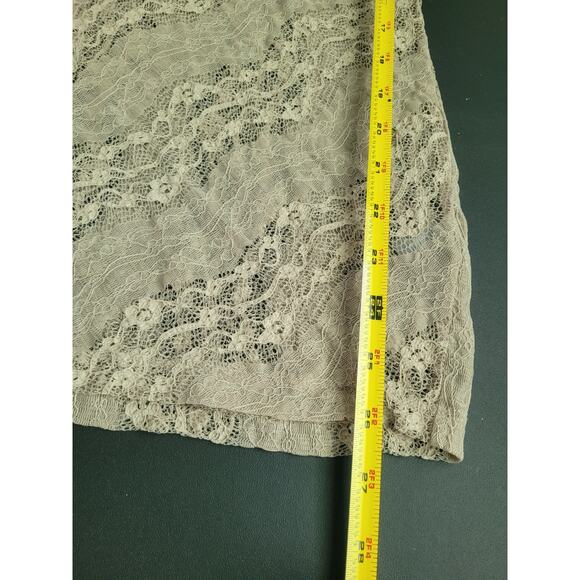 Vintage Y2K Vanity Lace Short Sleeve Top Size L Brown Forest Fairy Grunge Boho - Picture 8 of 8
